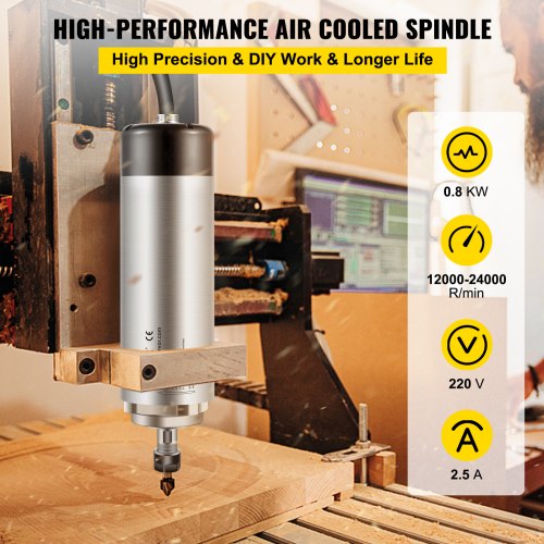 Höghastighets 0,8KW luftkyld spindelmotor Gravering Fräsning & slipning | EU
