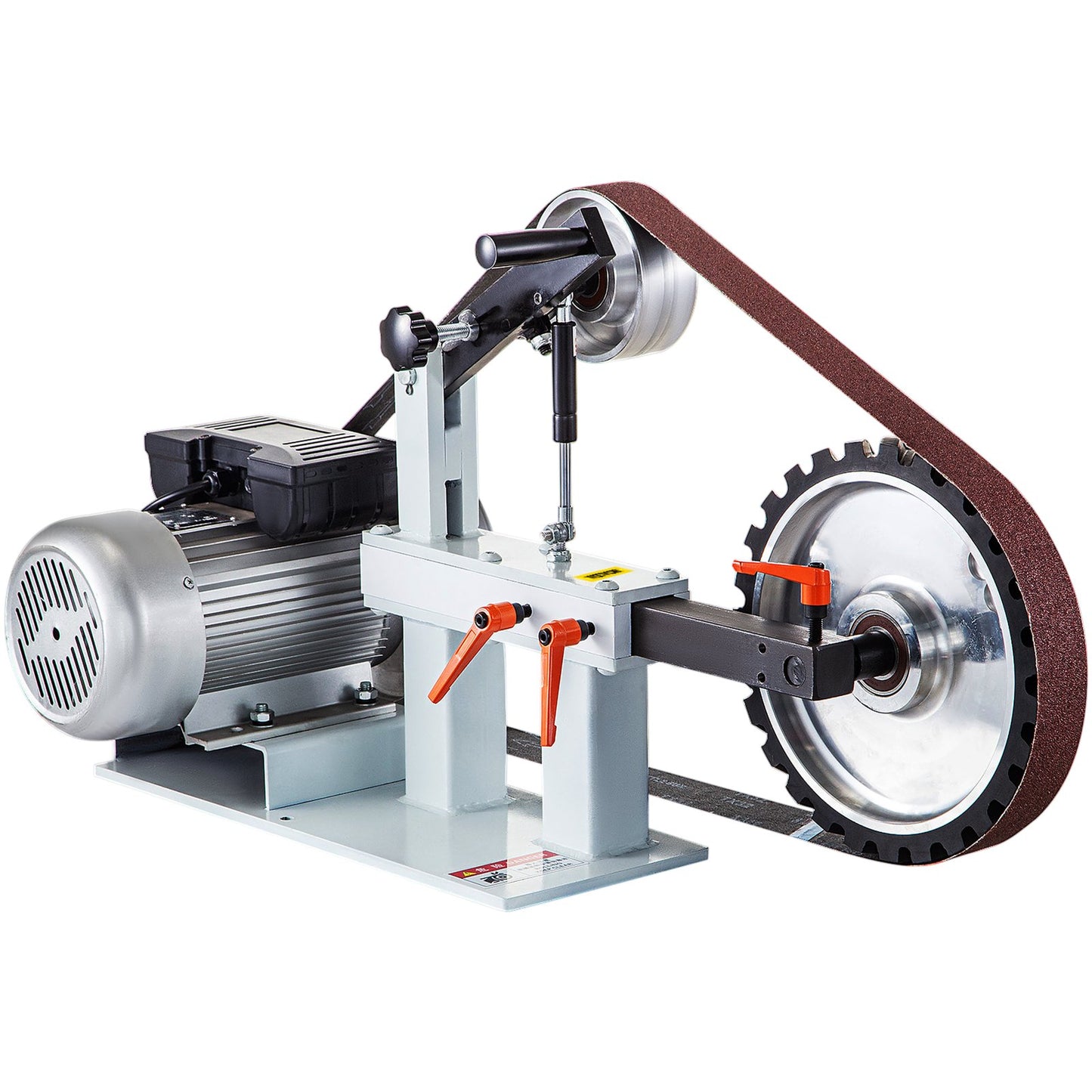 2HP belt sander constant speed 2 X 82 inch belt disc sander with 3 grinding discs 110V bench grinder 12 inch disc and flat flat tool rest for knife making
