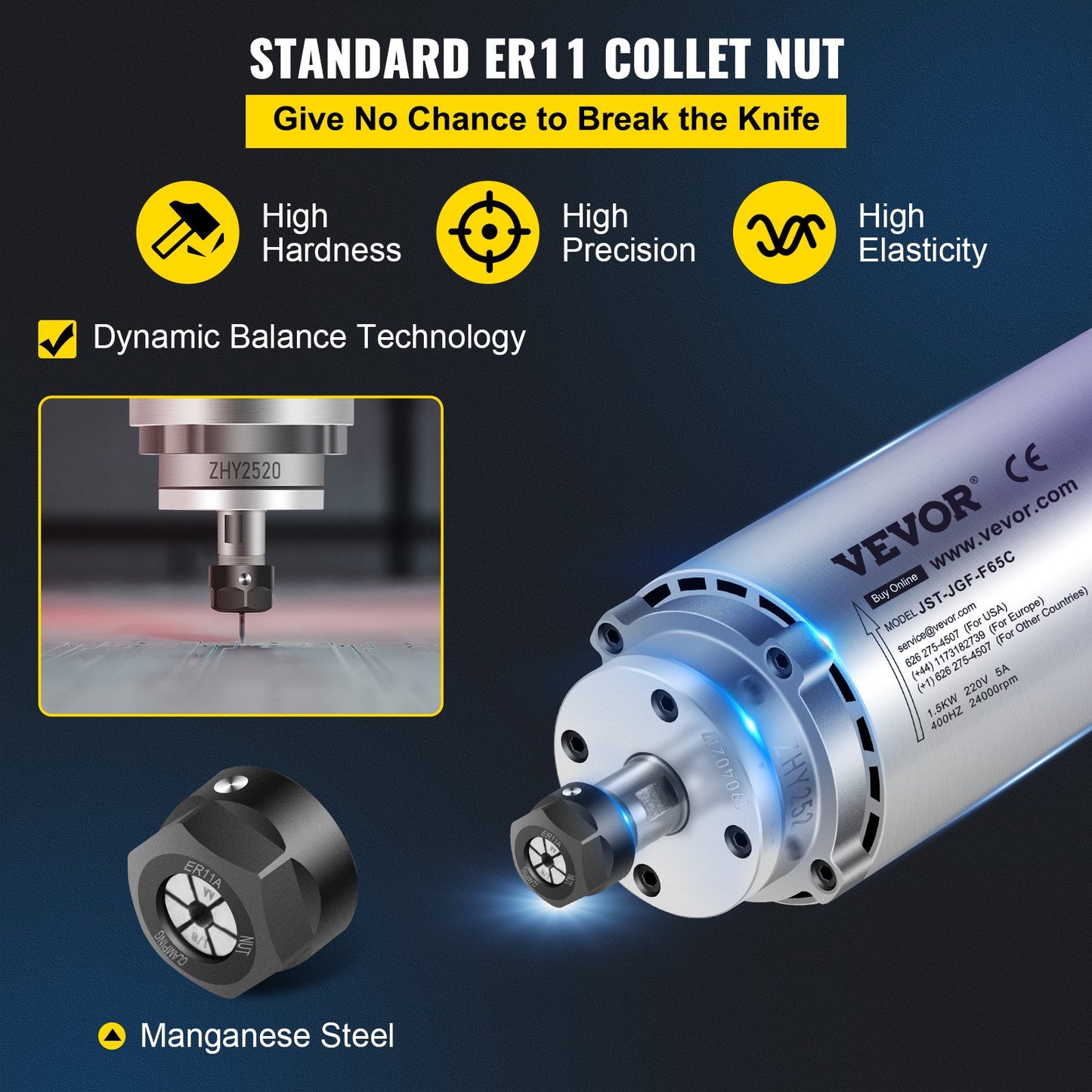1.5KW 2220V air cooled spindle motor CNC air cooling spindle motor for CNC engraving milling machine