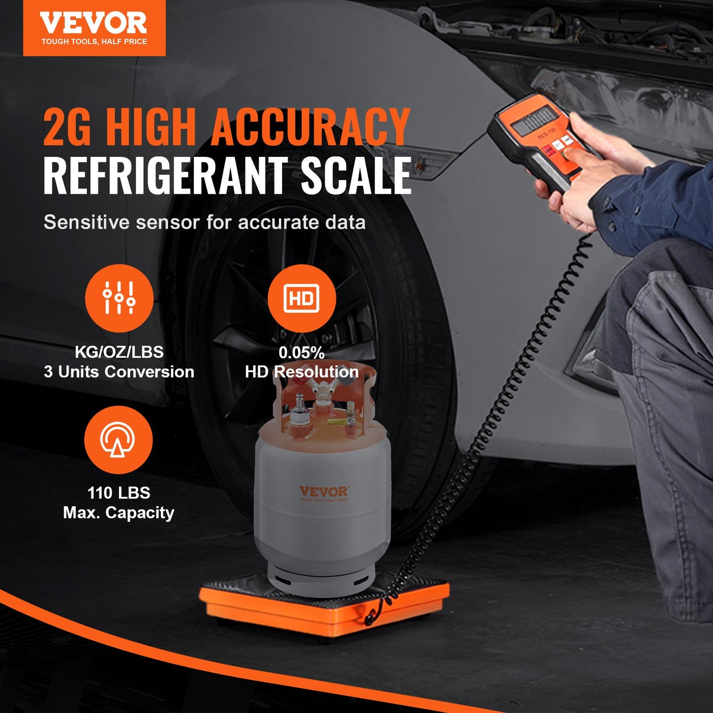 Electronic Digital Refrigerant Charging Freon Viktvåg 110LB för HVAC