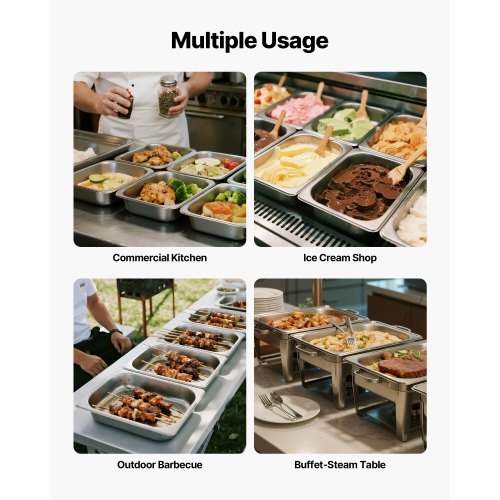 1/2 Size Hotel Steamer Pans 2.5 Inch Deep Stainless Steel 4-pack | EU