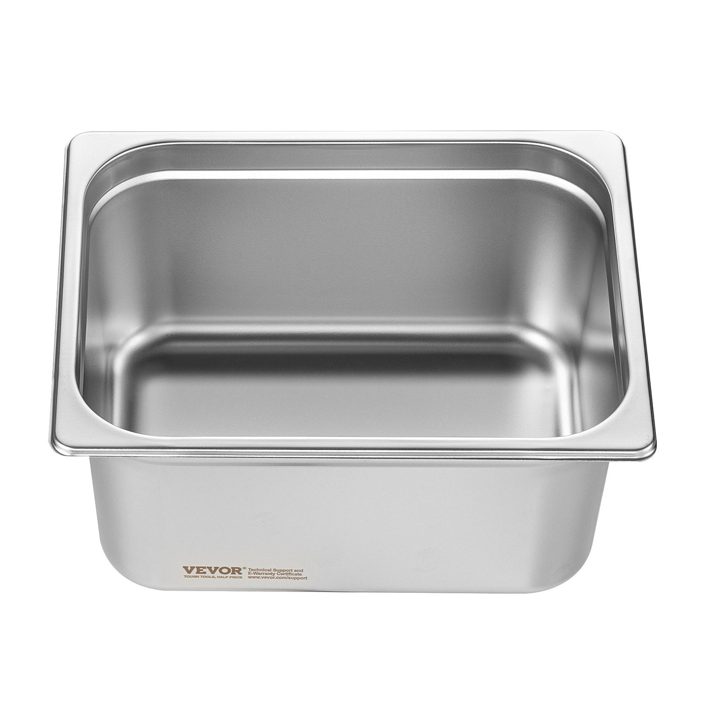 6-pack 1/2 storlek Hotellpannor Ångbordspanna rostfritt stål 6" djup