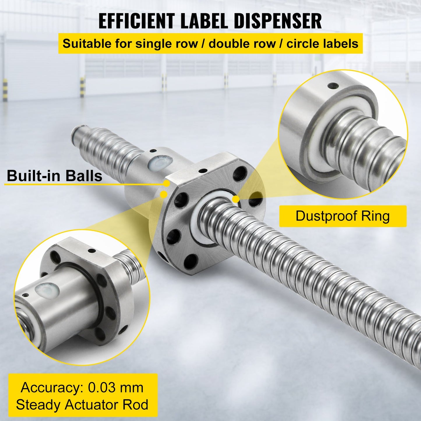 Rm1605-1000mm anti-backlashed kulskruv+bf12/bk12 Stamina Cnc Axis C7 Standard