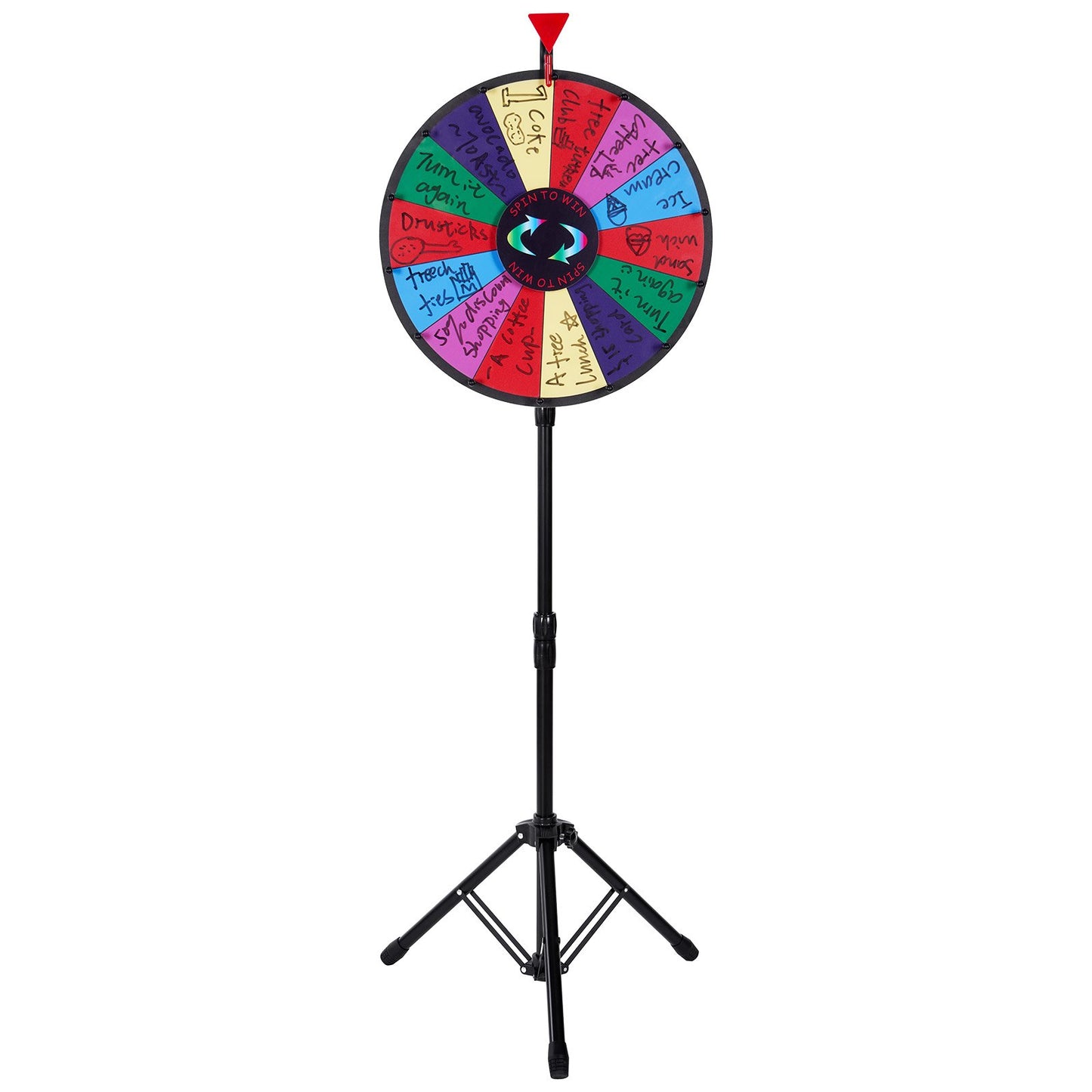 18” Prishjul Stativ Golvstativ Färg Prishjul Fortune Spinner 14 platser Dry Ease Tradeshow Fortune Spinning Game (18 tum)