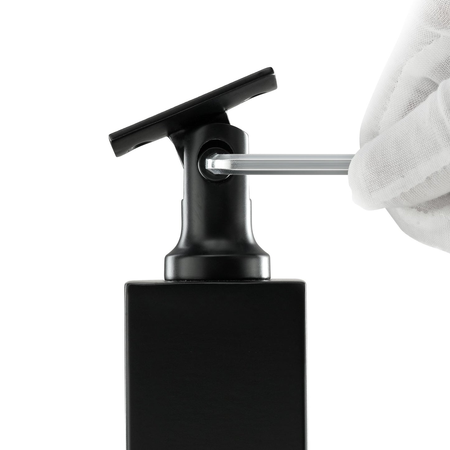 Kabelräckesstolpe 36x2x2in stålräckesstolpe utan hål 1-pack svart