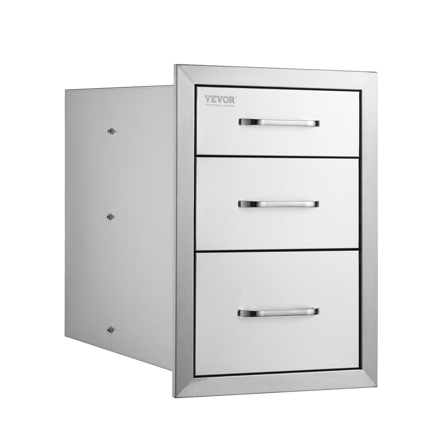 Cranks stainless steel 3 drawers with handles 35*58cm grill storage cabinet