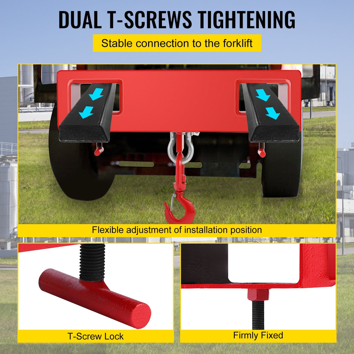 2 Tonnen Gabelstapler-Hebehaken, 4000 £/2000 kg Tragkraft, Gabelstapler, Schwenkhaken, Mobilkran, Gabelstapler-Zubehör