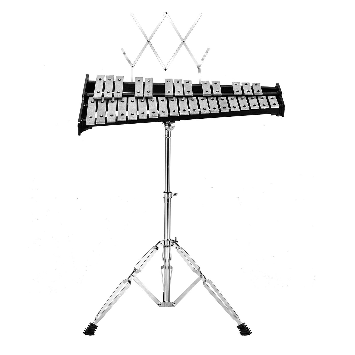 32 Note Klockspel Xylophone Bell Kit med klubbor, trumpinnar och stativ