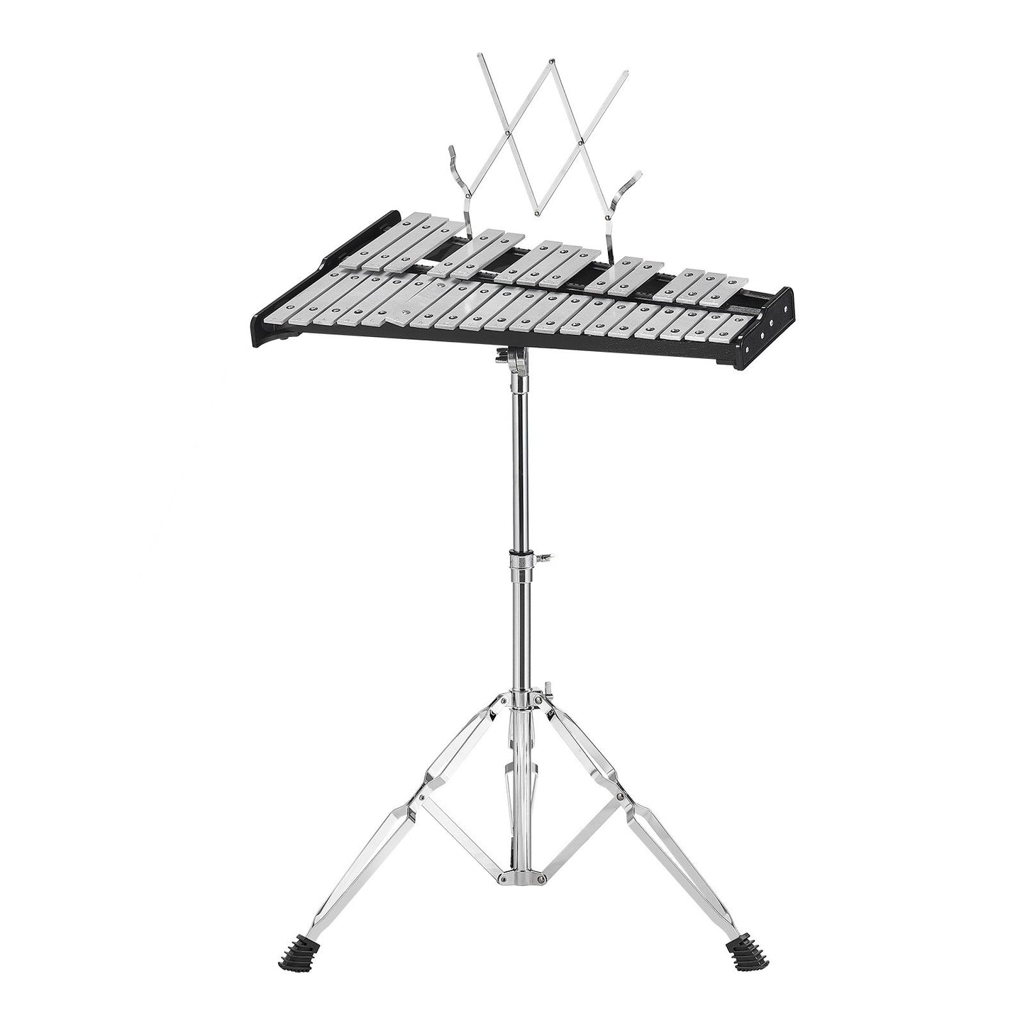 32 Note Klockspel Xylophone Bell Kit med klubbor, trumpinnar och stativ
