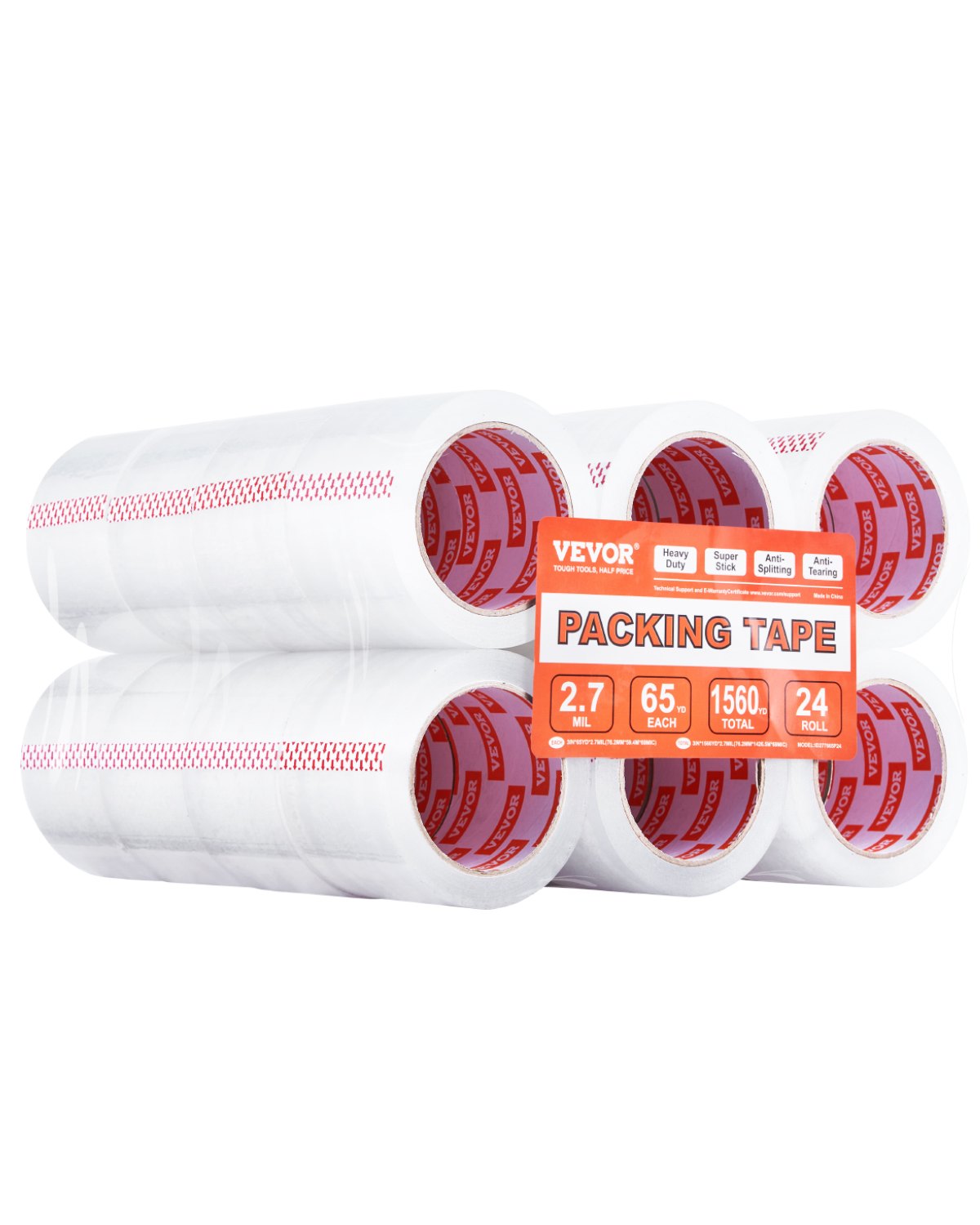 Klar packtejp 24 rullar 65 yards kraftig klar packtejp 2,7 mil