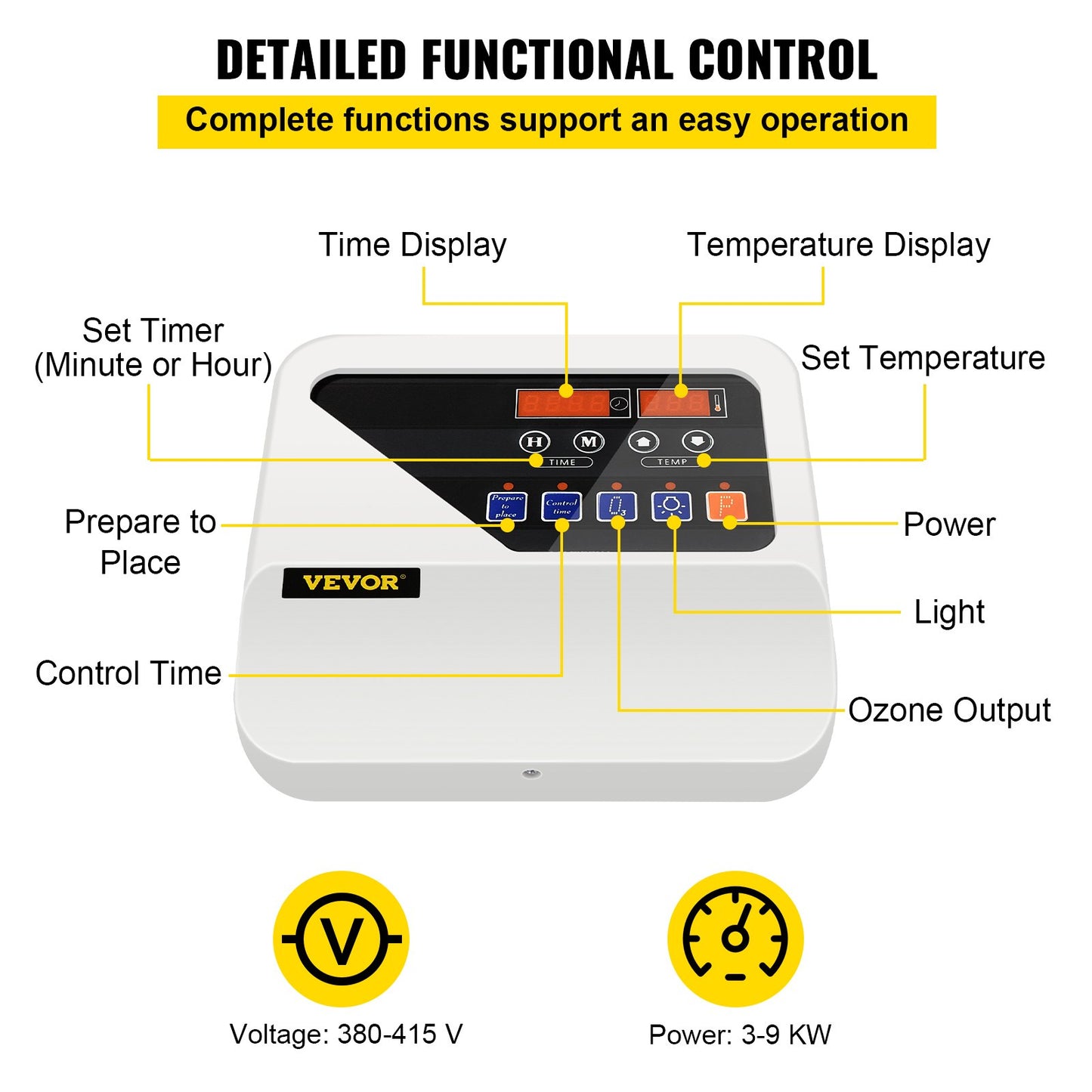 External sauna heater control unit for 3KW-9KW sauna heaters Control unit Sauna stove control 104-221℉ Time Temperature