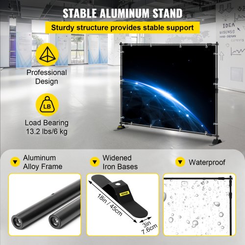 4-teiliges 8-Zoll-Bannerständer-Werbedruckset 54" bis 96" Display Trade Drink | EU