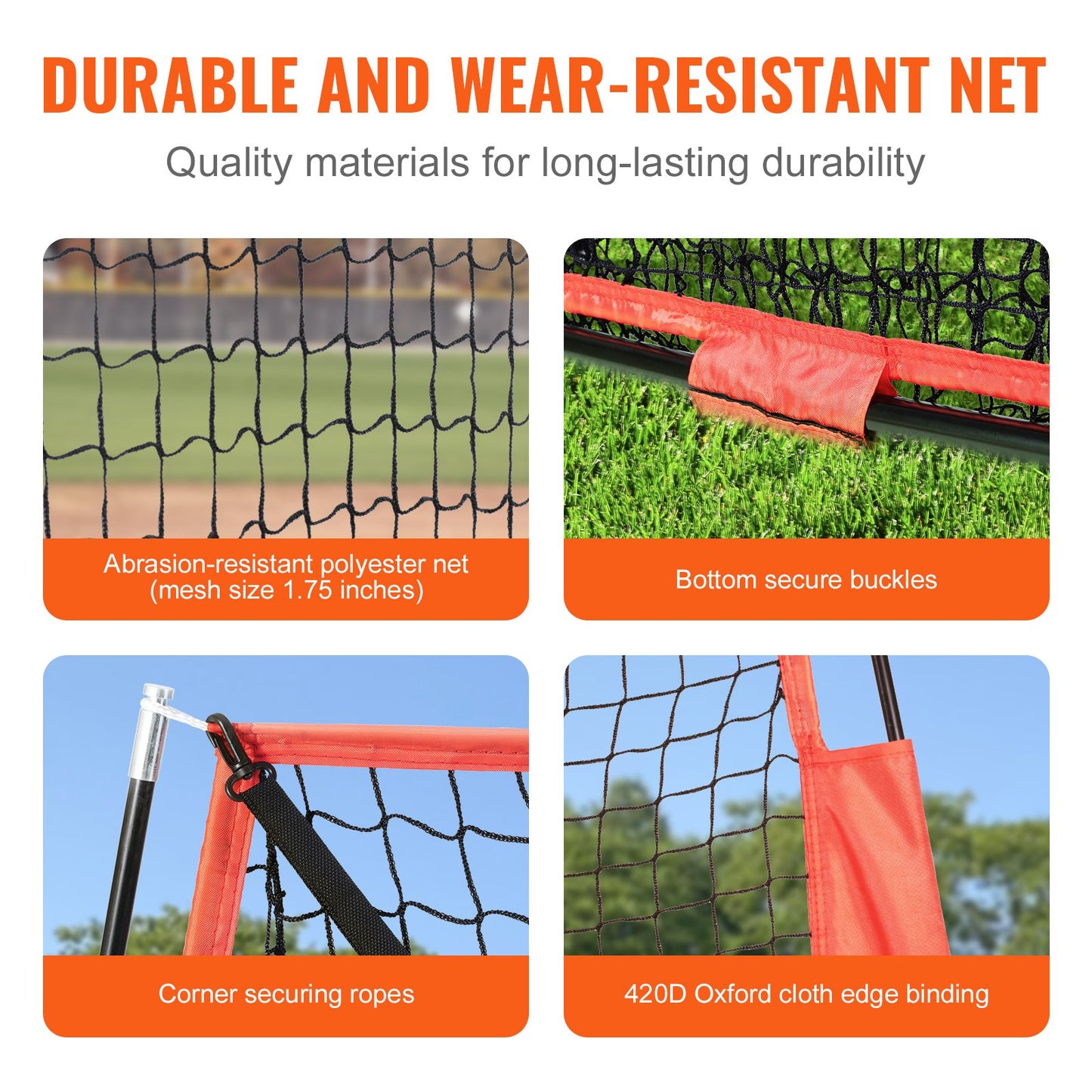 5x5 ft Baseball-Softball-Trainingsnetz, tragbares Baseball-Trainingsnetz zum Schlagen, Schlagen, Fangen und Pitchen, Backstop-Baseball-Ausrüstung mit Korbrahmen, Tragetasche, Strike Zone, Ball, Batting Tee