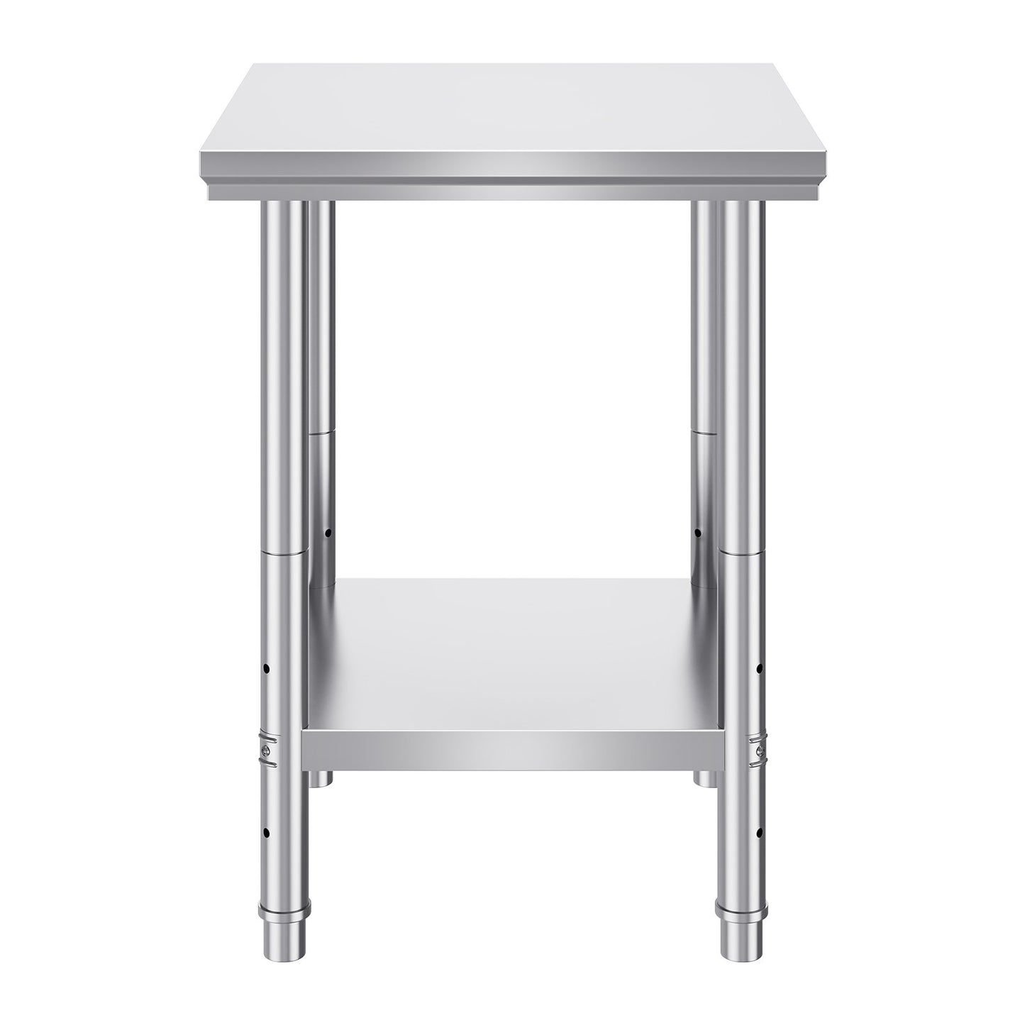 Arbetsbord 24 x 24 x 32 tum NSF-arbetsbord i rostfritt stål för kommersiellt kök Prep-arbetsbänk 60X60X80 cm med nedre hyllan Arbetsbord Silverfärgat för kommersiellt kök Restaurang