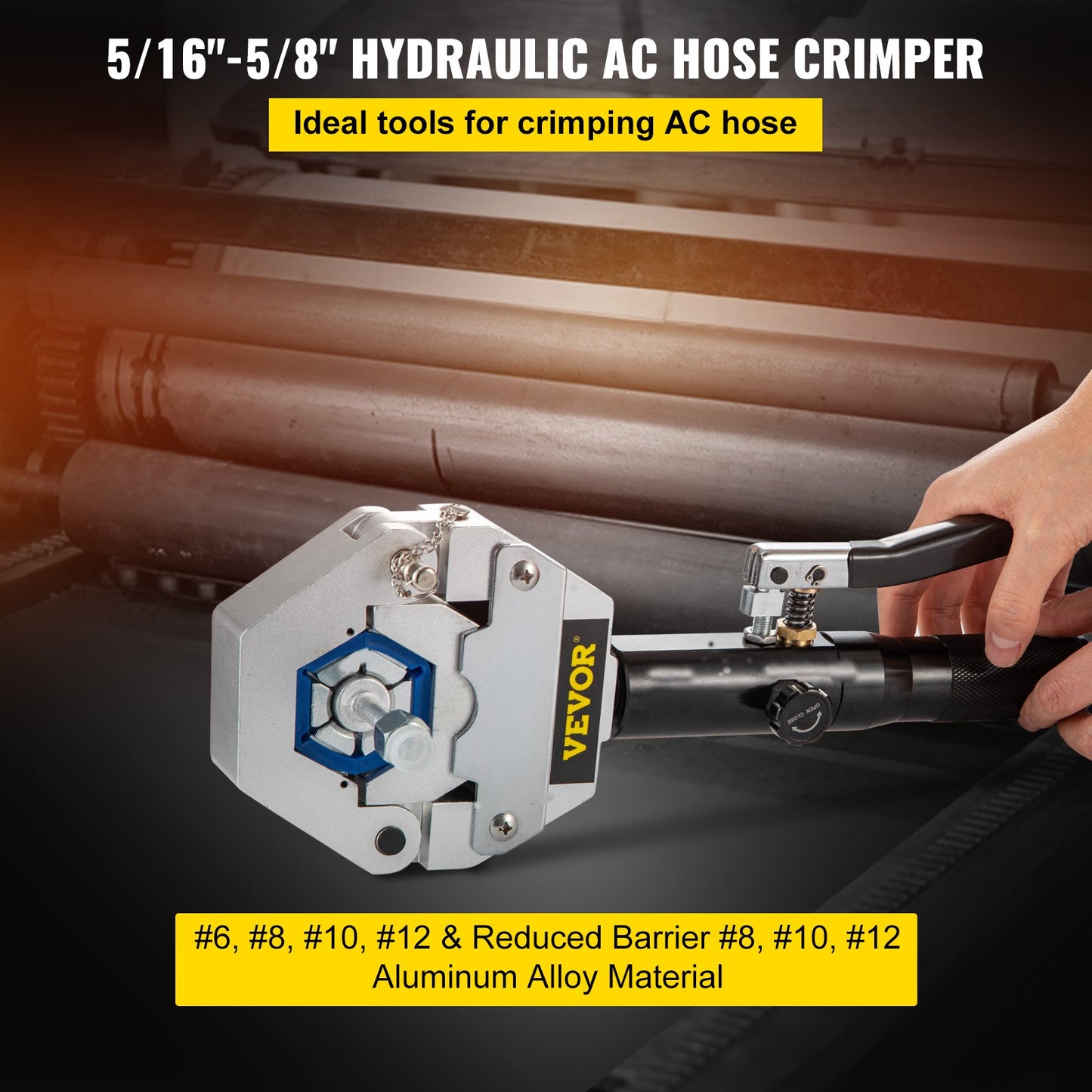 71500 Hand-Crimper für Hydraulikschläuche in der Automobil-Klimaanlage, Crimpwerkzeug-Kits für die Reparatur von Klimaanlagen/Automobilrohren