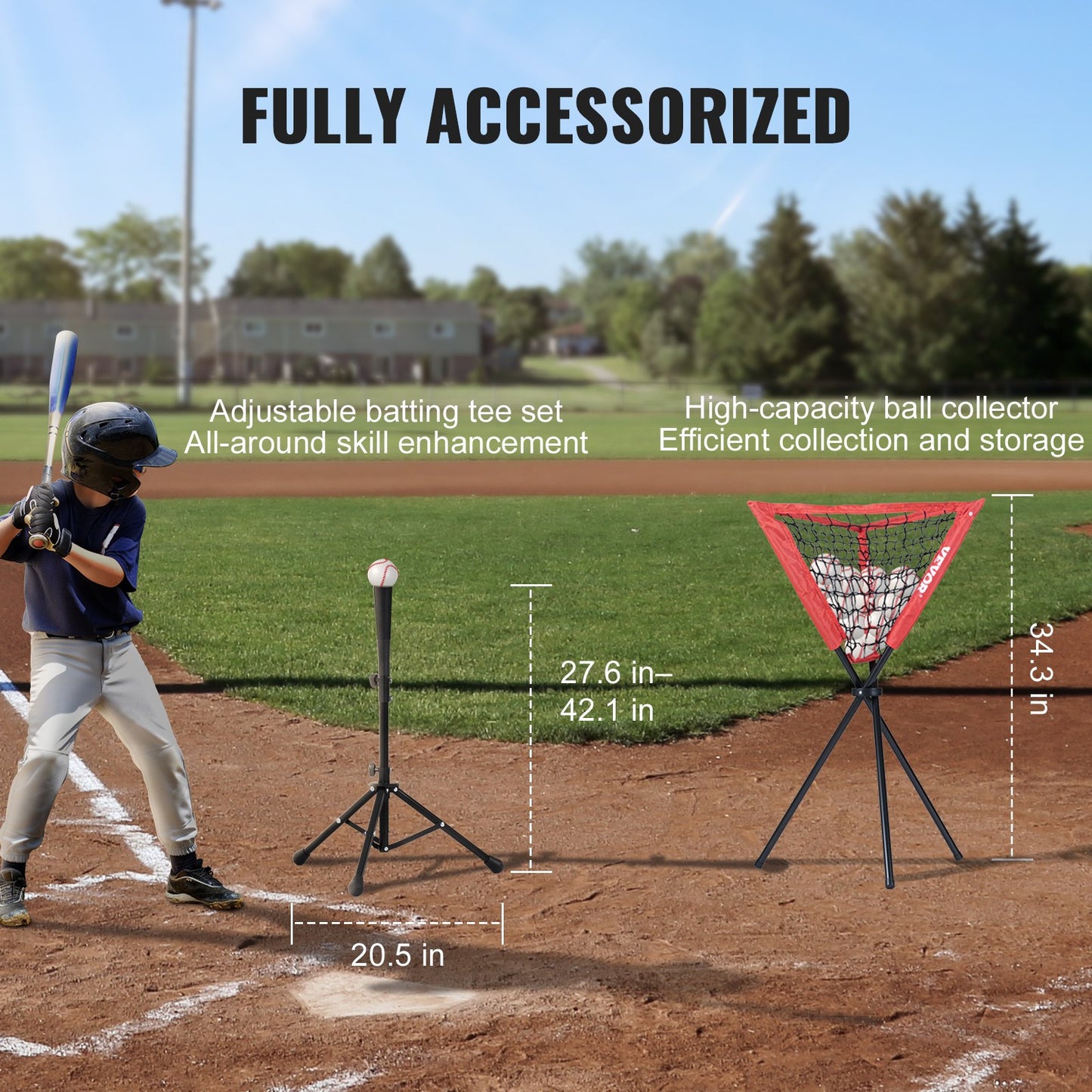7x7 ft baseball softball träningsnät, portabelt baseball träningsnät för att slå Catching pitching, backspärrutrustning med pilbåge, bärväska, slagzon, 12 bollar, tee och bollsamlare