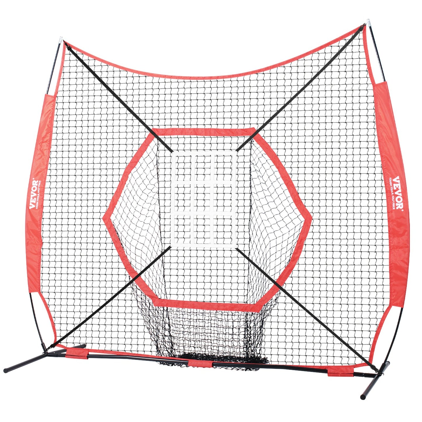 7x7 ft Baseball Softball Träningsnät, Portabelt Baseball Träningsnät för Slagbatting Catching Pitching, Backstop Baseball Utrustning Träningshjälpmedel med pilbåge, bärväska och Strike Zone