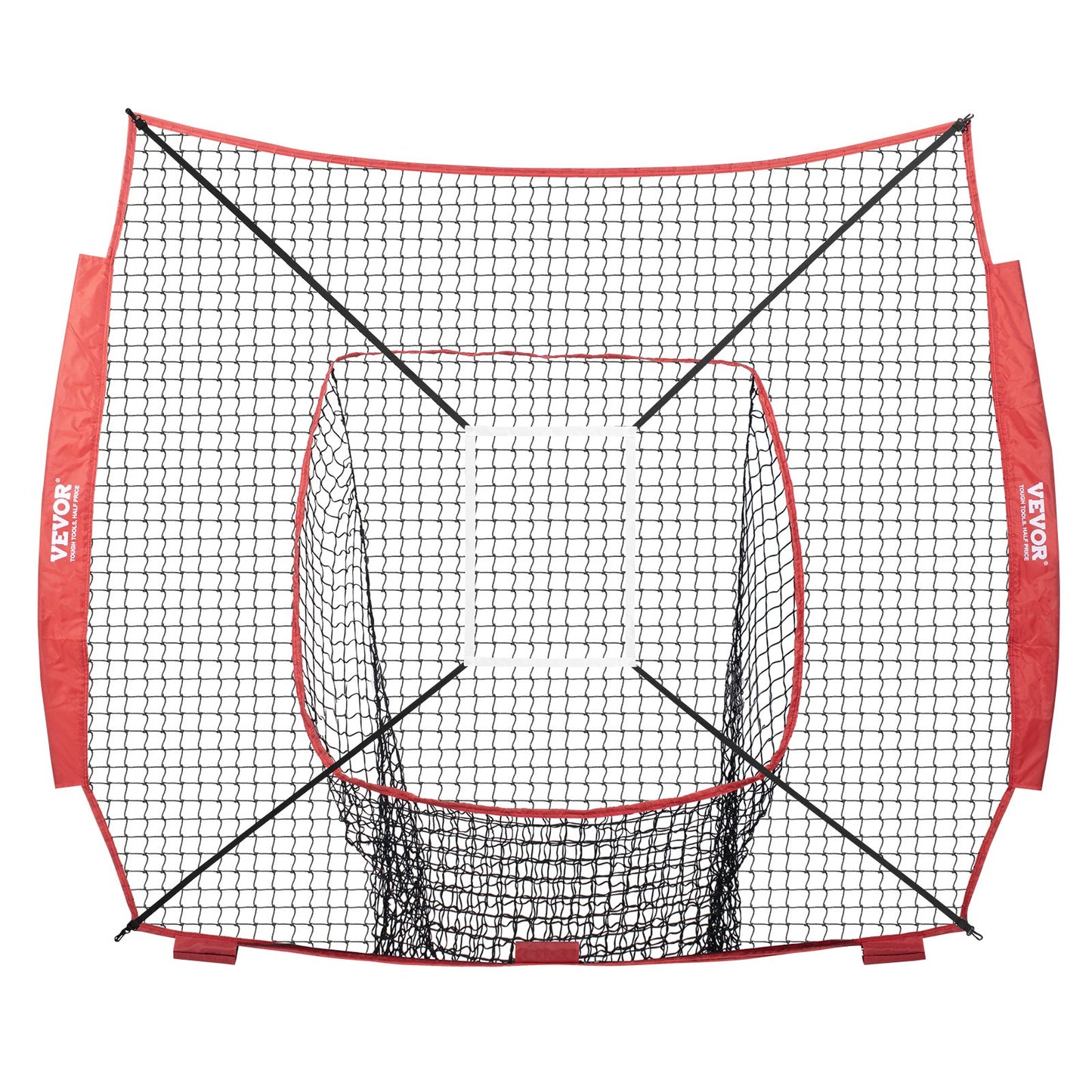 7x7 ft Baseball Softball Träningsnät, Portabelt Baseball Träningsnät för Slagbatting Catching Pitching, Backstop Baseball Utrustning Träningshjälpmedel med Strike Zone (Endast nät, utan stödram)