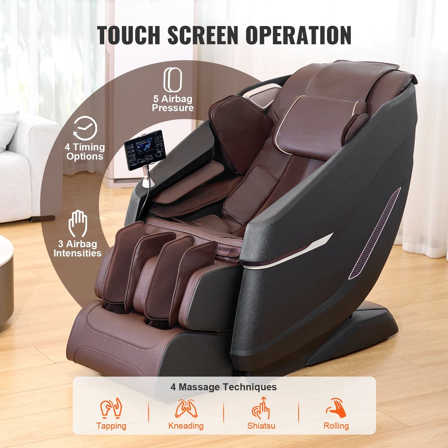 Helkroppsmassagestol, Shiatsu Massager, Liggstol, SL Rail
