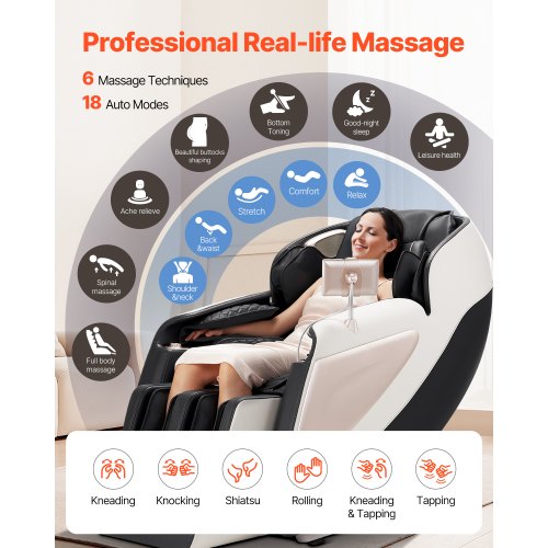 Massagefåtölj Helkropps-Zero Gravity med SL-Track och 36 krockkuddar | EU