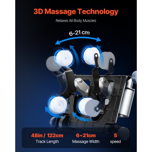 Massagefåtölj Helkropps-Zero Gravity med SL-Track och 36 krockkuddar | EU