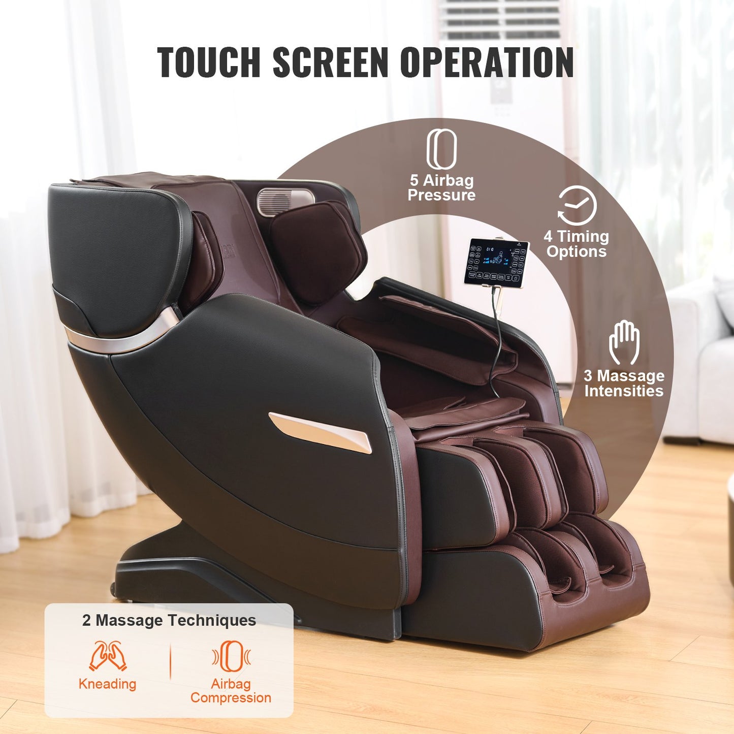 Helkroppsmassagestol 0 Gravity 3D Shiatsu Fåtölj 6 lägen Relax Stol