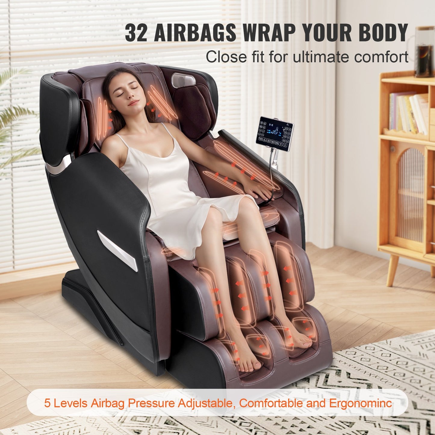 Helkroppsmassagestol 0 Gravity 3D Shiatsu Fåtölj 6 lägen Relax Stol