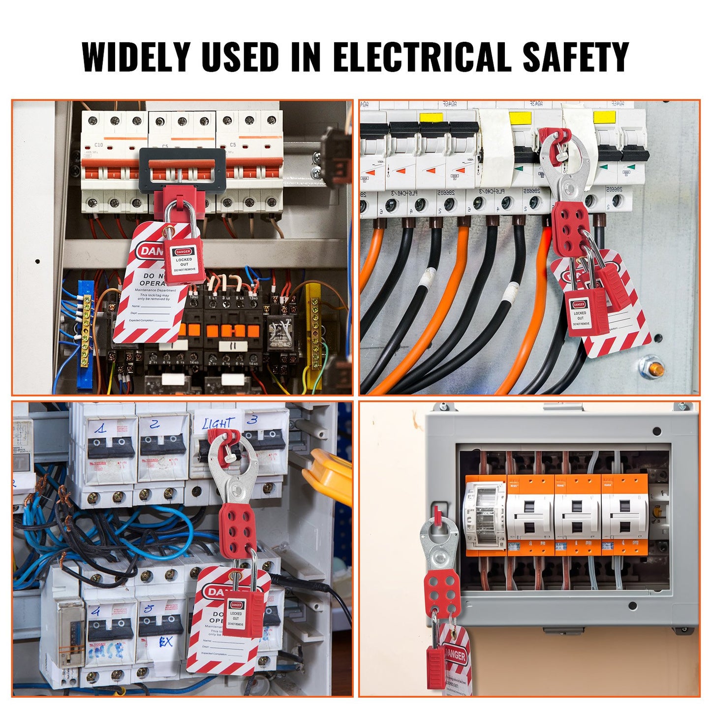 Electrical Lockout Tagout Kit, 47 PCS Safety Loto Kit inkluderar hänglås, haspar, taggar, nylonband, stickproppslåsningar, kretsbrytarlåsningar och bärväska, för industriell, elektrisk kraft