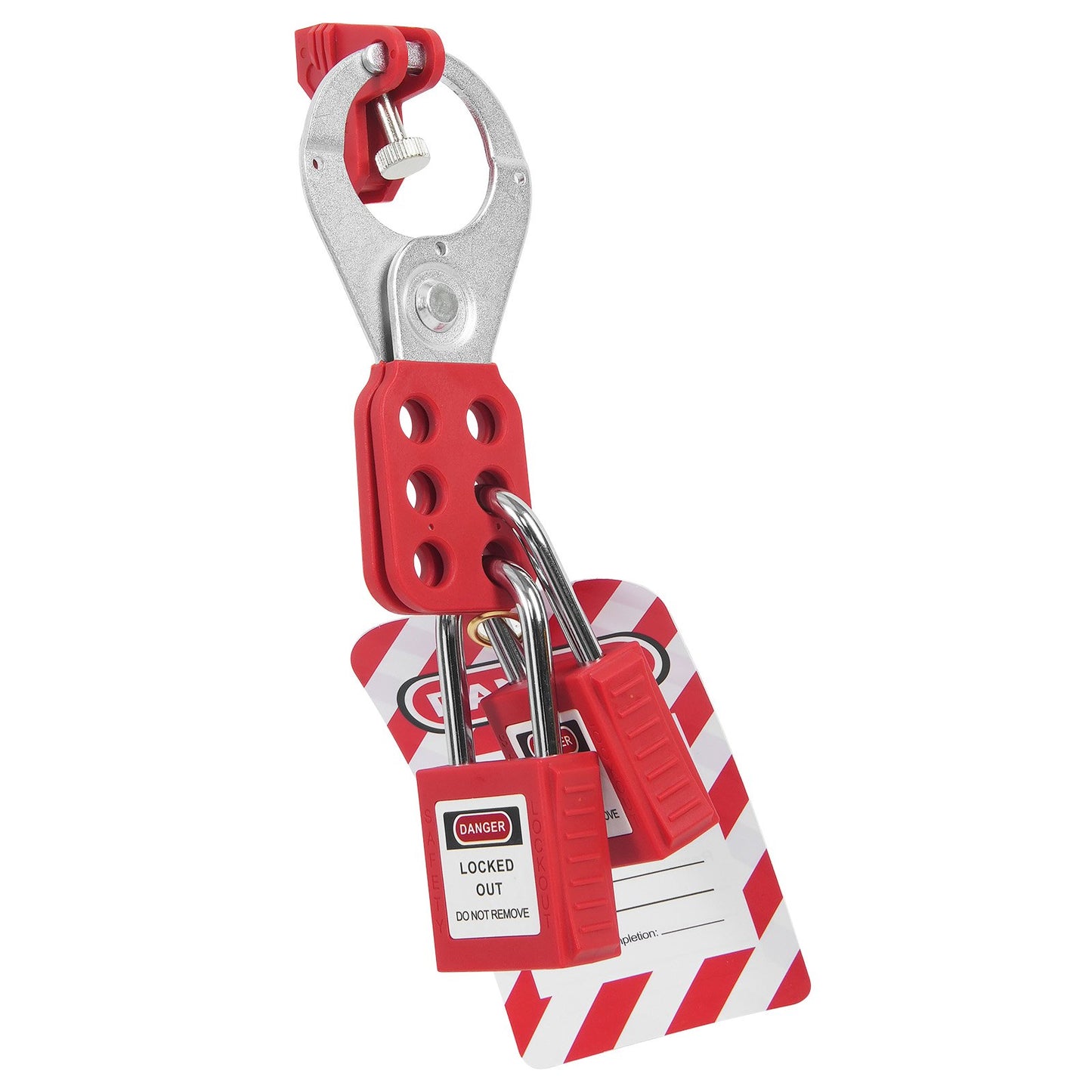 Electrical Lockout Tagout Kit, 47 PCS Safety Loto Kit inkluderar hänglås, haspar, taggar, nylonband, stickproppslåsningar, kretsbrytarlåsningar och bärväska, för industriell, elektrisk kraft