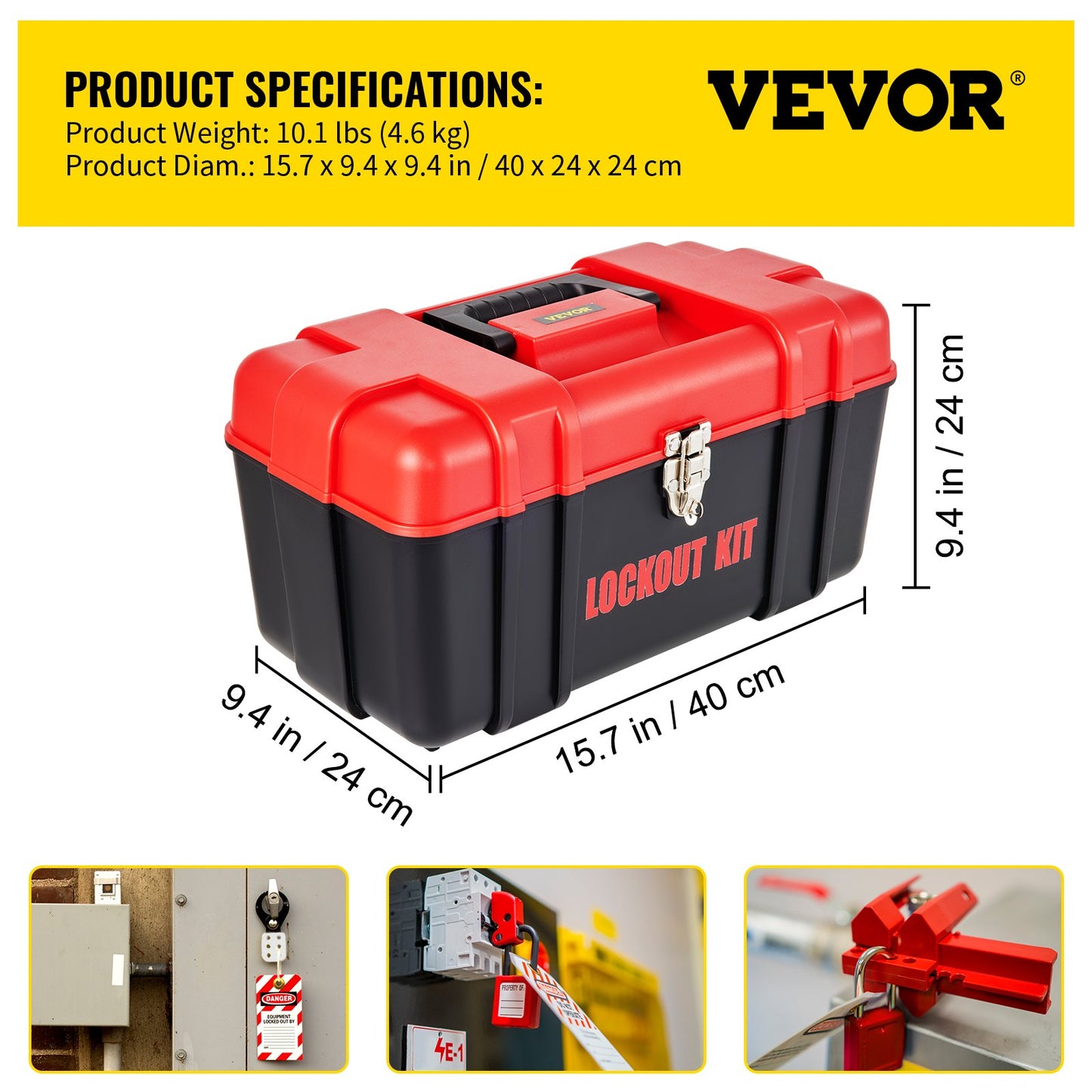 42-teiliges Lockout-Tagout-Kit, elektrisches Sicherheits-Lockout-Kit enthält Vorhängeschlösser, 5 Arten von Lockouts, Haspen, Etiketten und Riemen, Box, Lockout-Sicherheitswerkzeuge zum Entfernen elektrischer Gefahren in der Industrie, an Maschinen