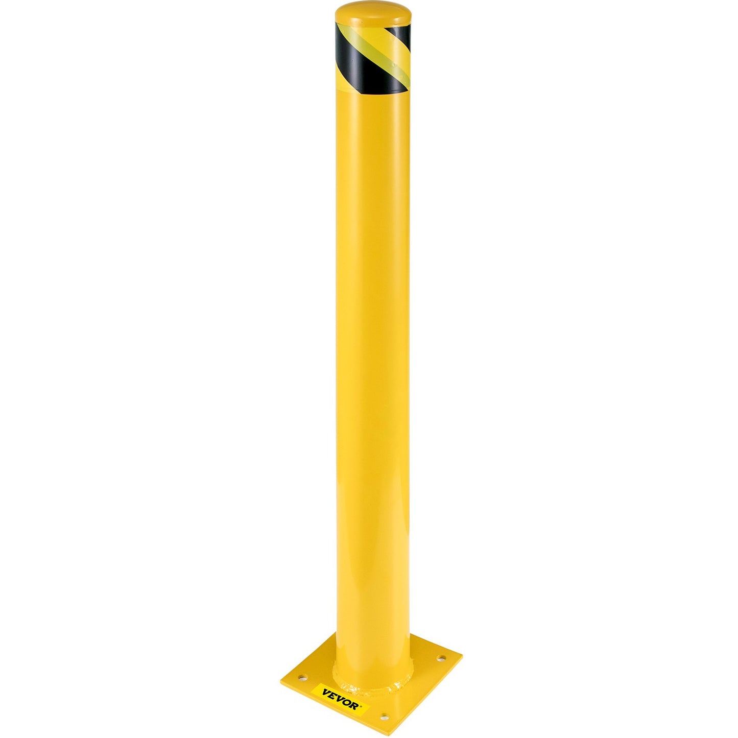 42"x5.5" Security Bollard, 5-1/2" OD 42" Height Security Barrier Bollard, Yellow Powder Coated Tube Steel Security Barrier, with 4 Free Anchor Bolts, for Traffic Sensitive Area