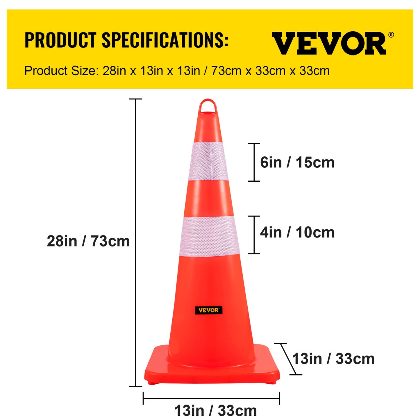 Säkerhetskoner, 10 st 28\" trafikkoner, PVC-orange konstruktionskoner, 2 reflekterande kragar trafikkoner med tyngd bas och handhållen ring som används för trafikkontroll, uppfartsparkering