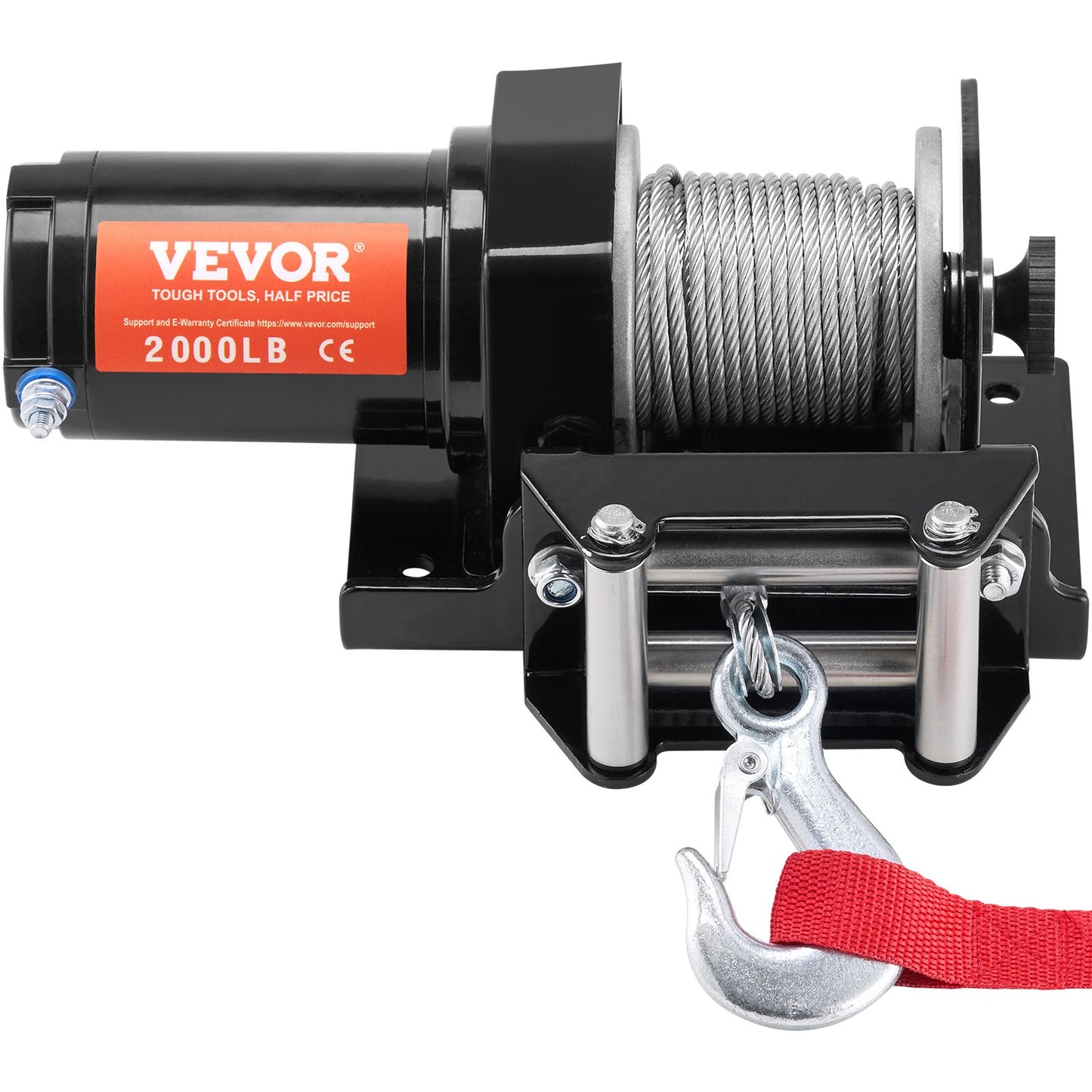Elektrisk vinsch ATV UTV 2000 lb stålkabel IP 55 vattentät trådad kontroll