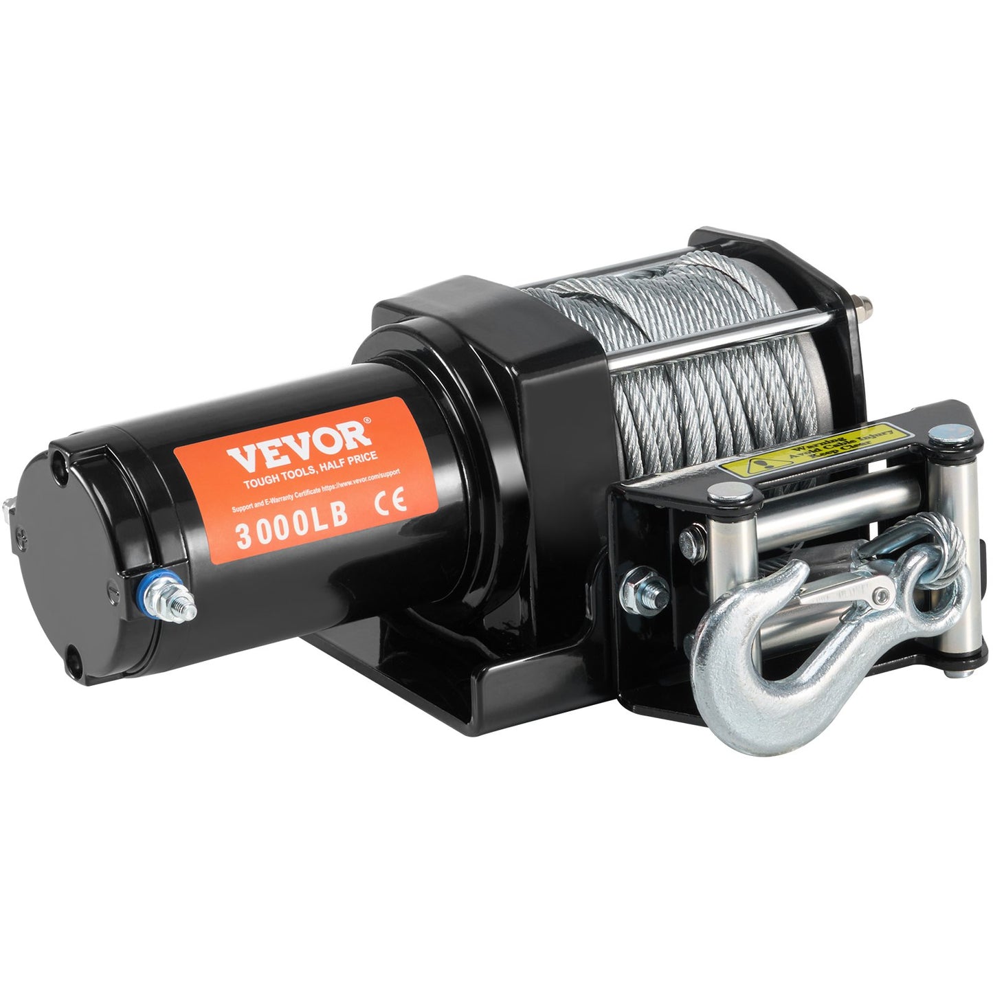 Elektrisk vinsch ATV UTV 3000 lb stålkabel IP55 vattentät trådad kontroll