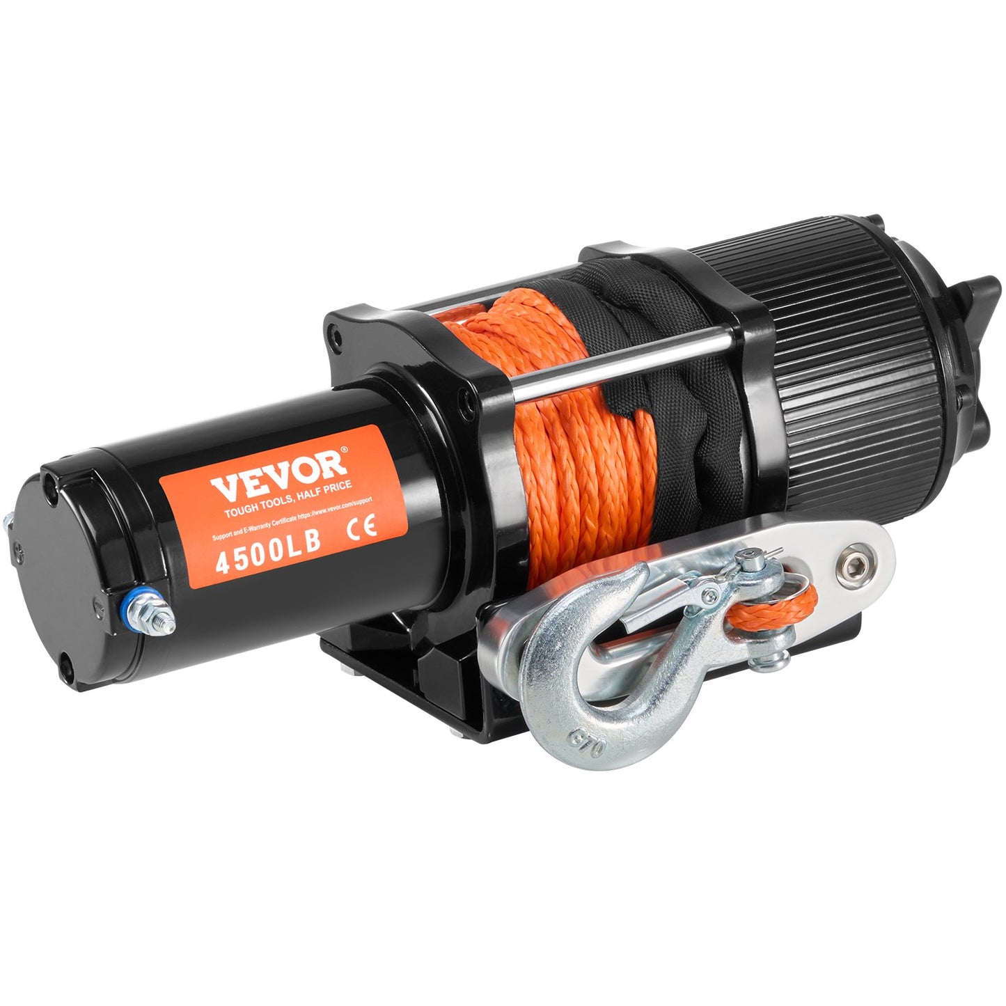 Elektrisk vinsch ATV UTV 4500 lb syntetiskt rep Vattentät fjärrkontroll