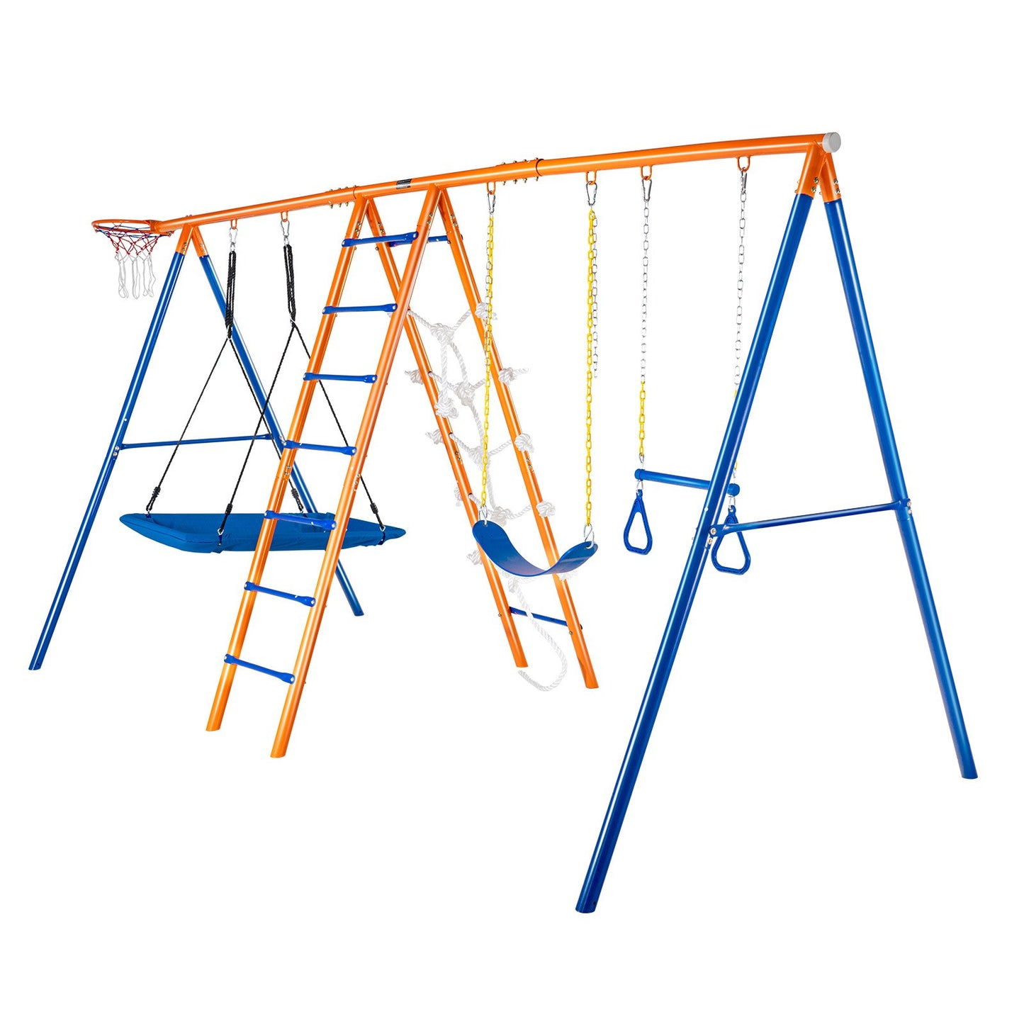 Swing Sets for Backyard 6 in 1 Swing Set 440lbs Capacity Metal Swing Set