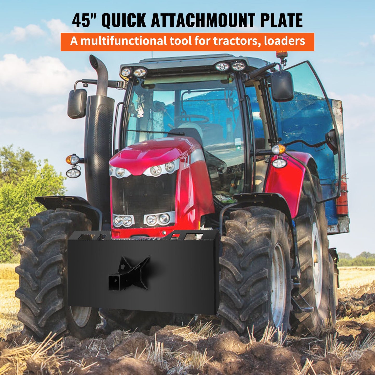 1/4\" tjock platta 3/8\" toppstång Thic Quick Tach fäste Monteringsplatta Skid Steer Bobcat