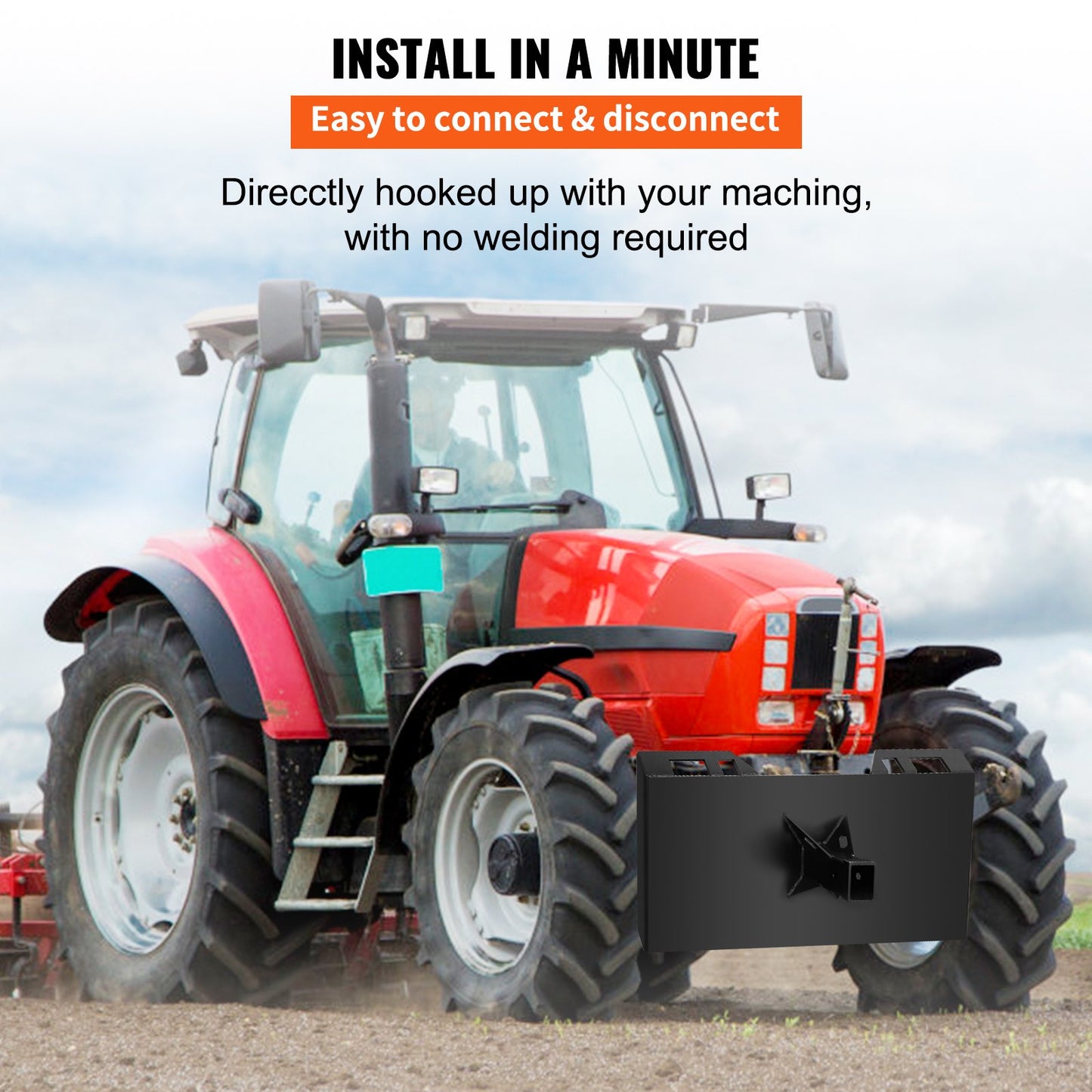 1/4\" tjock platta 3/8\" toppstång Thic Quick Tach fäste Monteringsplatta Skid Steer Bobcat