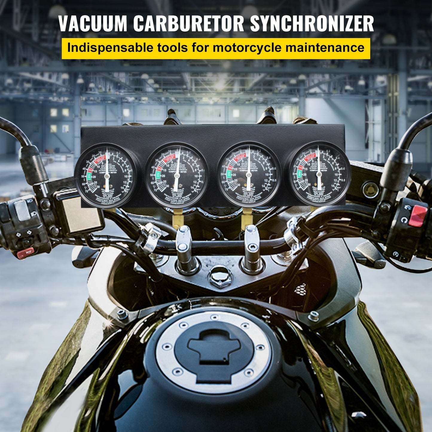 Fuel Vacuum Carburetor Synchronize Tool Kit Fuel Vacuum Carburetor Synchronizer Carb Sync Meter Set with Rubber Hose