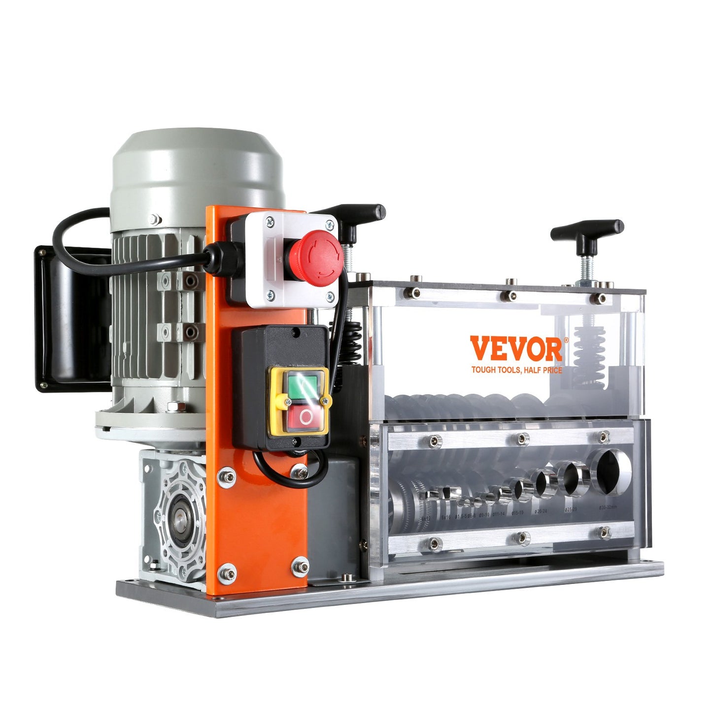 Automatische Abisoliermaschine, 0,06''-1,57'' elektrischer motorisierter Kabelabisolierer, 750 W, 98 ft/min Abisolierer mit sichtbarer Abisoliertiefenreferenz, 10 Kanäle für das Recycling von Kupferschrott