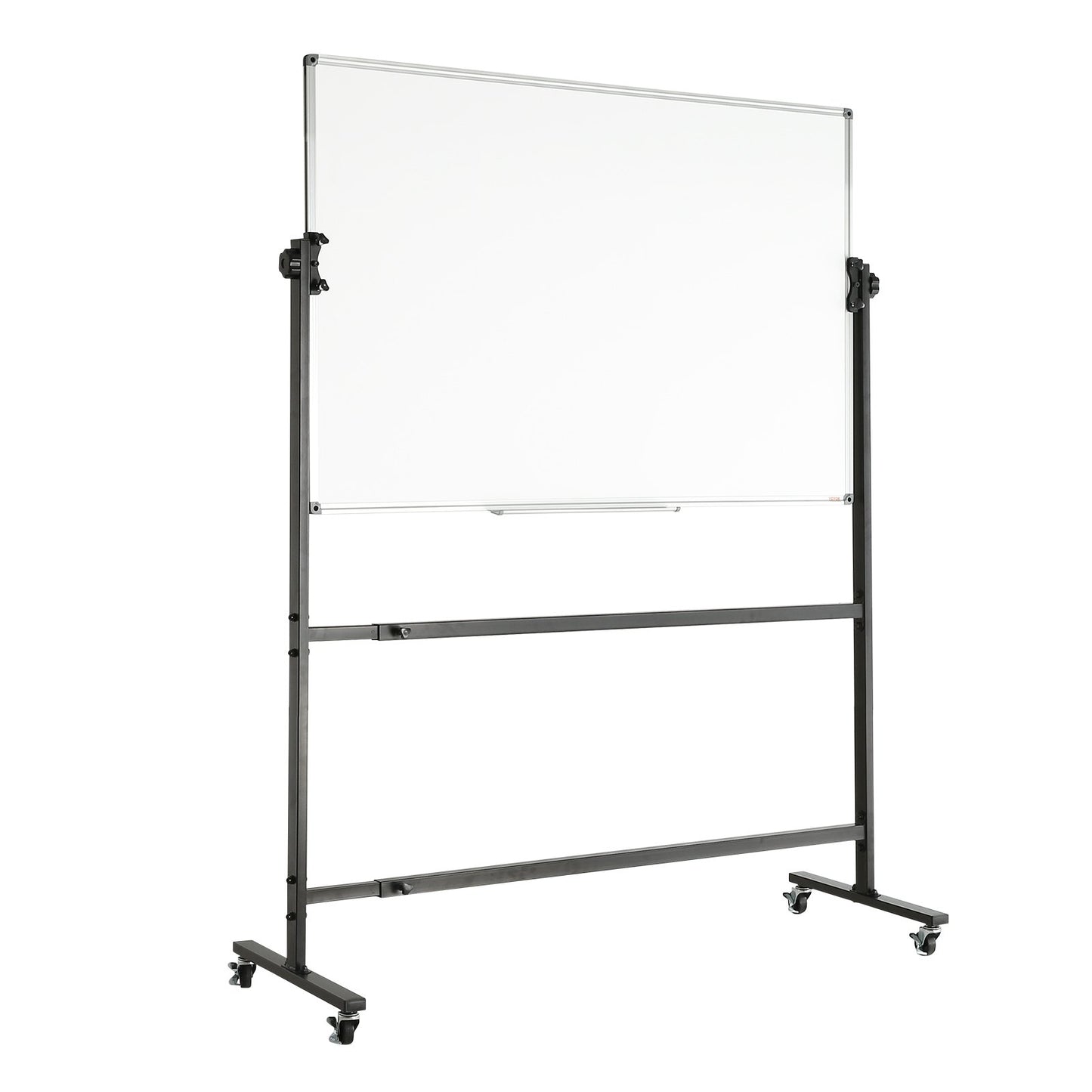 Rolling Whiteboard, 48x32 tum dubbelsidig magnetisk mobil whiteboardtavla, 360° vändbar justerbar höjd med torr raderingstavla med hjul och flyttbar bricka för kontorsskola