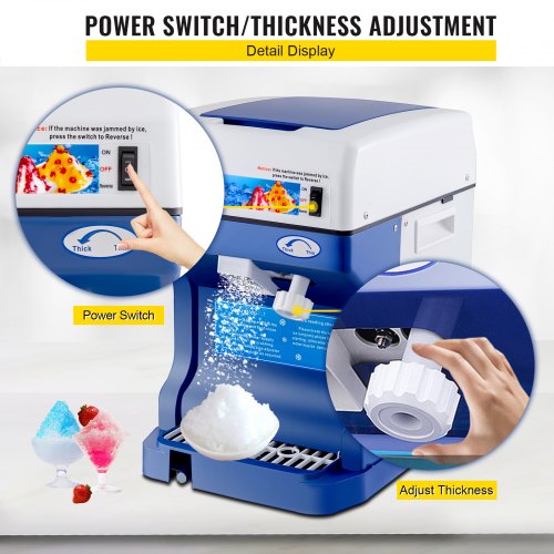 Snow Cone Machine 265LBS Kommersiell Ice Rakmaskin Kross 220V 50HZ Ice Crusher Rakmaskin Snöflinga Rostfritt stål Livsmedelsklass för kök Hem Barer | EU