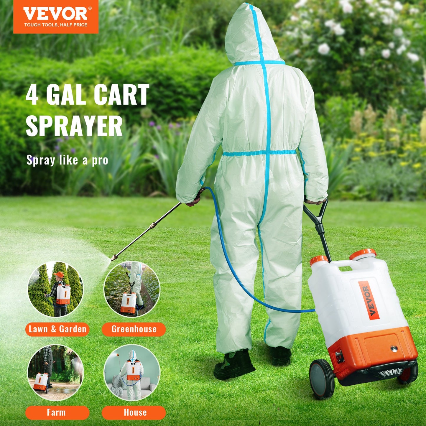Rückensprühgerät Gartensprüher Sprühgerät med 15 L Reservoir 0–94 PSI