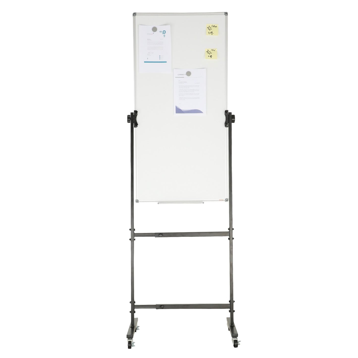 Rolling Magnetic Whiteboard, dubbelsidig mobil whiteboardtavla 24x48 tum, justerbar höjd torrraderingstavla med hjul, 1 magnetradering & 3 torrraderingsmarkörer och flyttbar bricka för kontorsskola