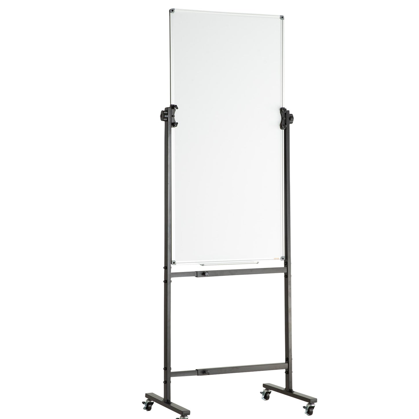 Rolling Magnetic Whiteboard, dubbelsidig mobil whiteboardtavla 24x48 tum, justerbar höjd torrraderingstavla med hjul, 1 magnetradering & 3 torrraderingsmarkörer och flyttbar bricka för kontorsskola