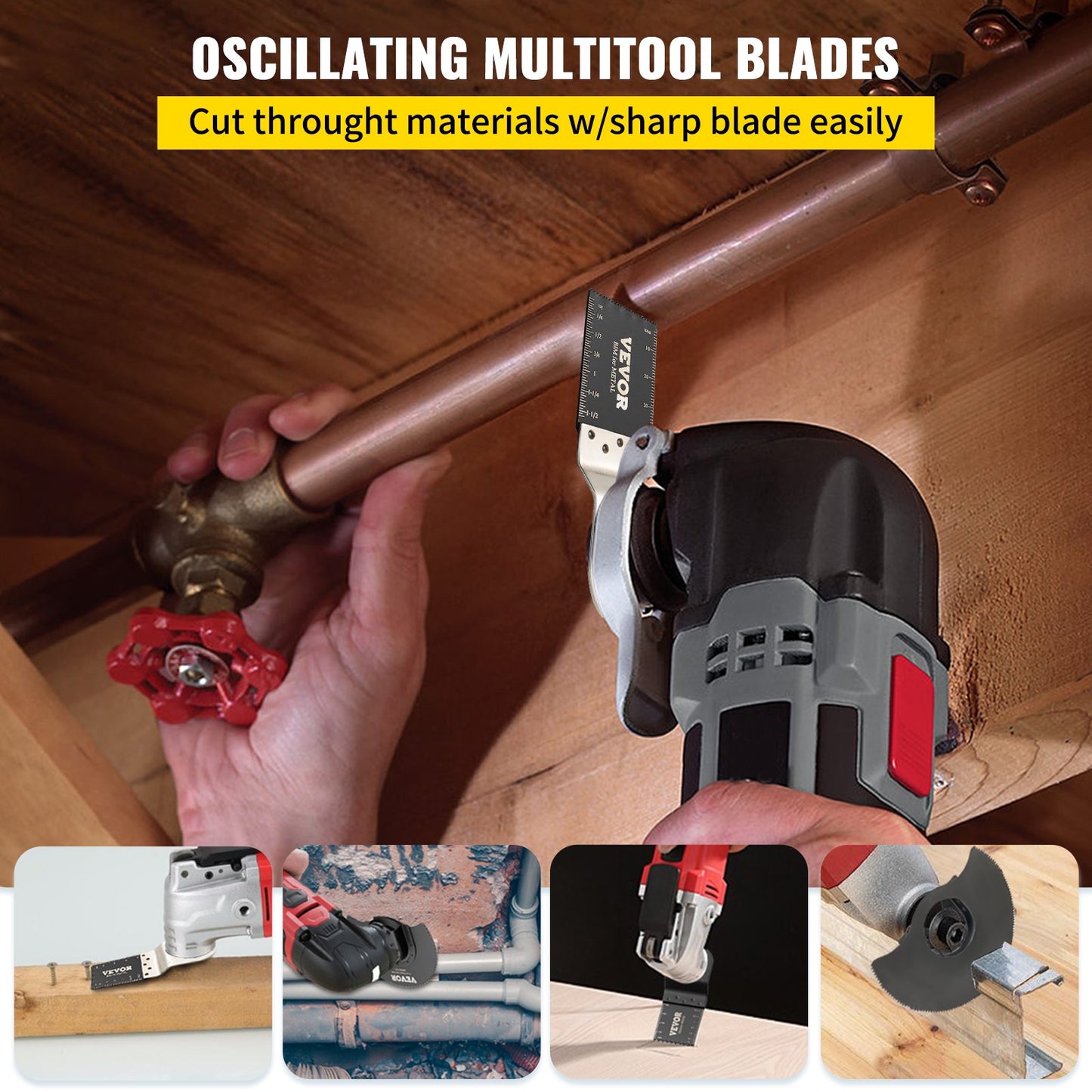 50 ST oscillerande sågblad, Quick Release Multitool Blades Kit, HCS Verktygsblad för trä Plast Metall spikbultar, kompatibel med Dewalt Dremel Fein Worx Bosch Makita Milwaukee