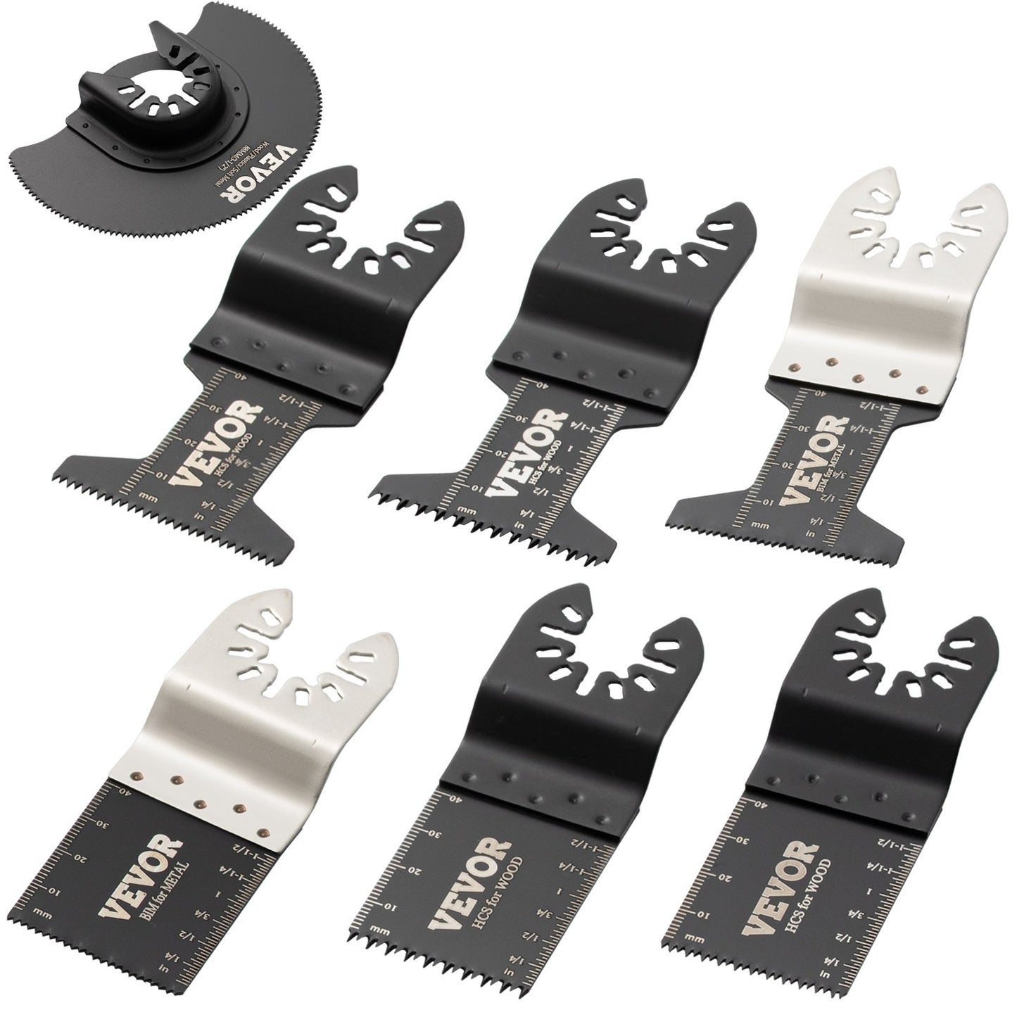 50 ST oscillerande sågblad, Quick Release Multitool Blades Kit, HCS Verktygsblad för trä Plast Metall spikbultar, kompatibel med Dewalt Dremel Fein Worx Bosch Makita Milwaukee