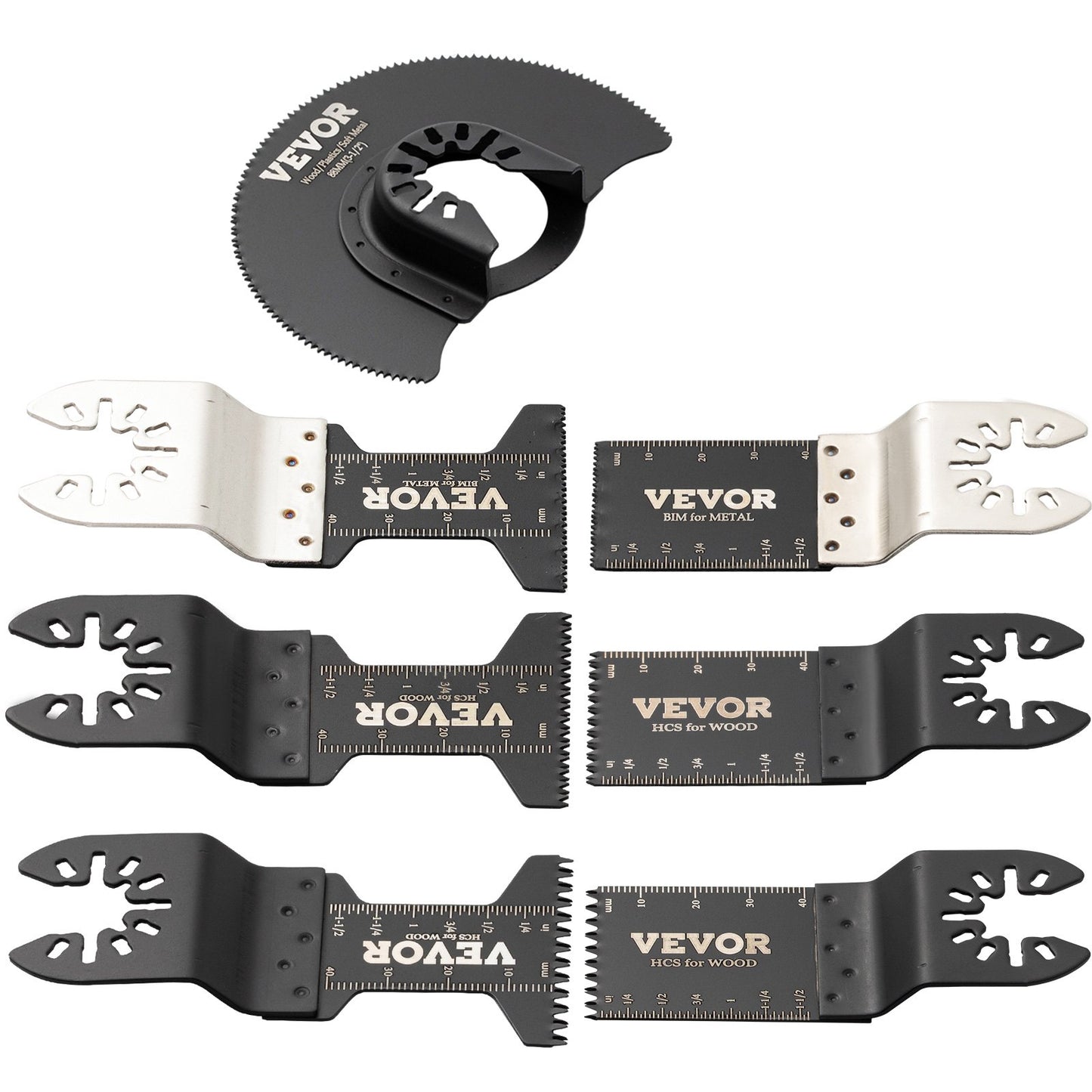 50 ST oscillerande sågblad, Quick Release Multitool Blades Kit, HCS Verktygsblad för trä Plast Metall spikbultar, kompatibel med Dewalt Dremel Fein Worx Bosch Makita Milwaukee