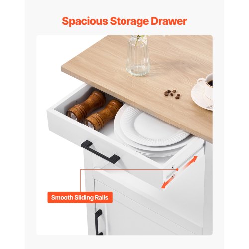 45x59cm kitchen island trolley with storage and single door cabinet