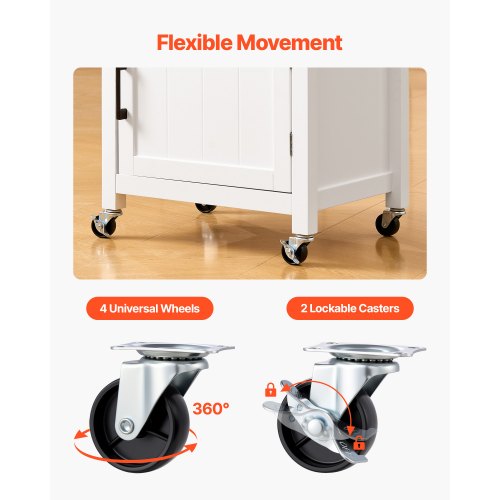 45x59cm kitchen island trolley with storage and single door cabinet